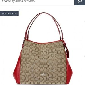 NWOT Coach Edie Signature Jacquard Shoulder Bag